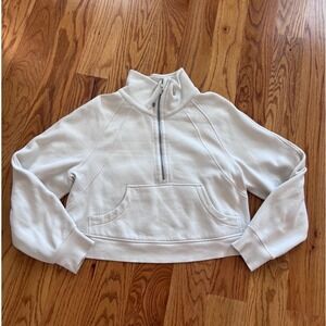 Lululemon Scuba Oversized Half Zip Hoodie Bone White XS/S LW3FJ6S